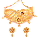 Barfi Jaal Floral Design Crown Choker Set