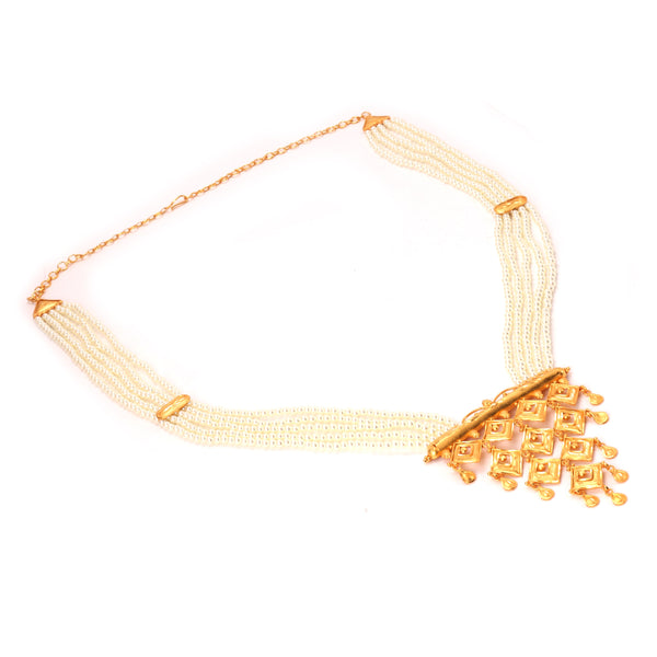 Barfi Bagan - White Beaded Sitahar Set - BRISHNI