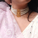 Beaded Line Slick Jaroa Necklace Set - BRISHNI