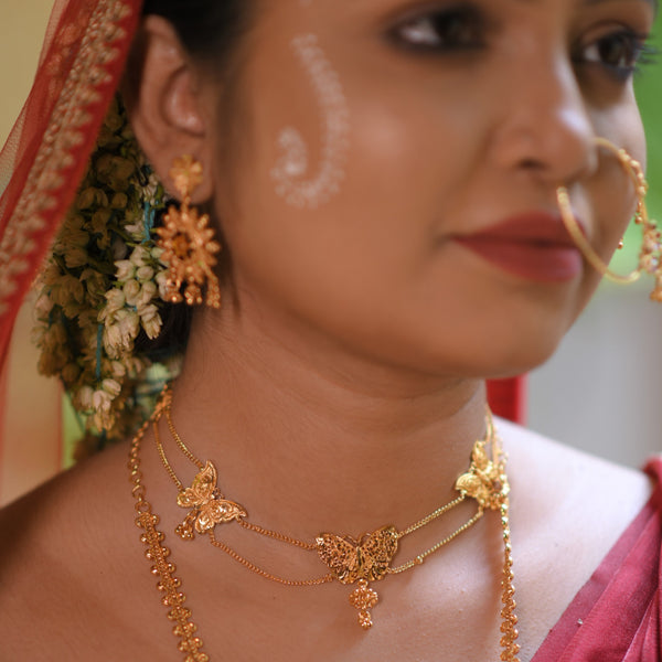 Butterfly Chain Small Necklace set - BRISHNI