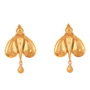 Elegant butterfly charm earrings in 24K gold plated design, perfect match for bridal chokers.