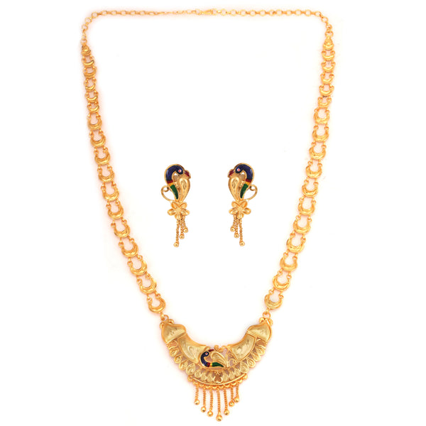 Designer Belt Mayur Locket Sitahar Set - BRISHNI