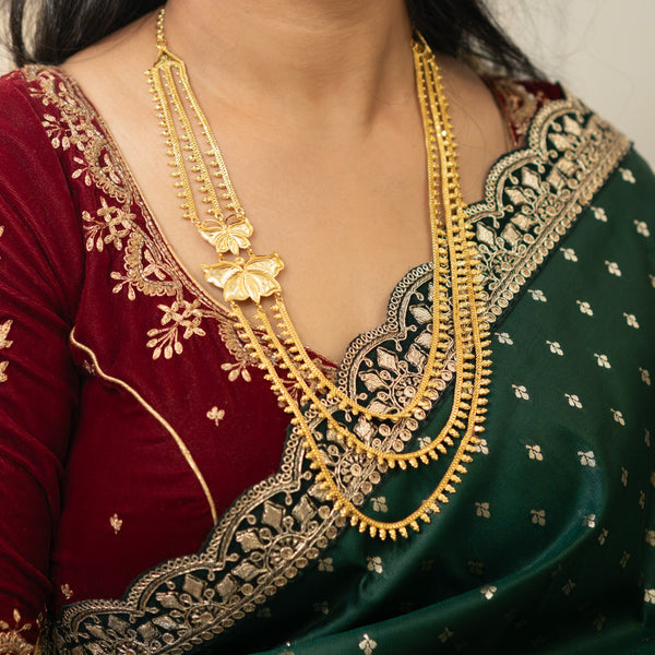 Dual Butterfly Lahara Necklace Set - BRISHNI