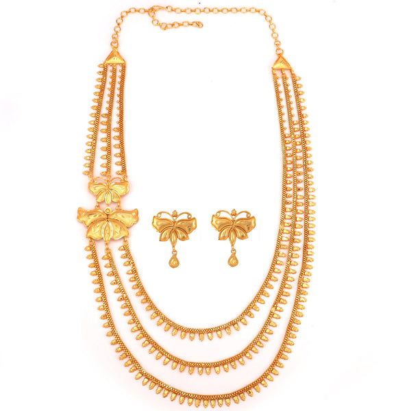 Dual Butterfly Lahara Necklace Set - BRISHNI