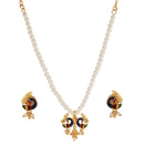 Dual Mayur Locket Set with Beaded Tassel - BRISHNI