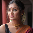 Floral Wing Jhalor Choker Set - BRISHNI