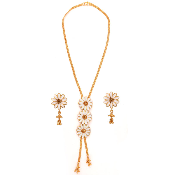 Gerbera Tie Chain Necklace Set - BRISHNI