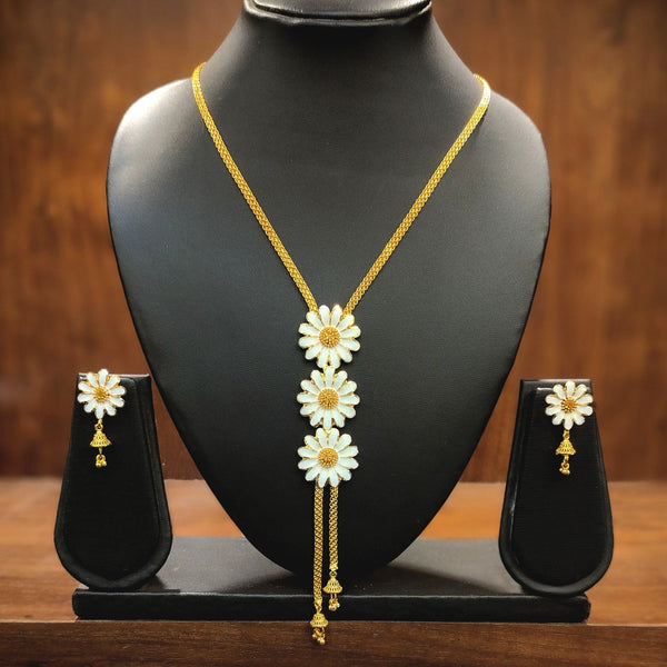 Gerbera Tie Chain Necklace Set - BRISHNI