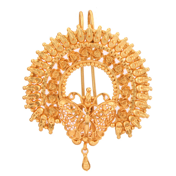 Golden Filigree Butterfly Khopar Kanta - BRISHNI