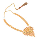 Half Lotus Heavy Sitahar Set necklace, 24K gold plated copper, ideal for Bengali bridal occasions.
