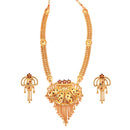Half Lotus Heavy Sitahar Set with 24K gold plated necklace and matching earrings, ideal for Bengali bridal occasions.