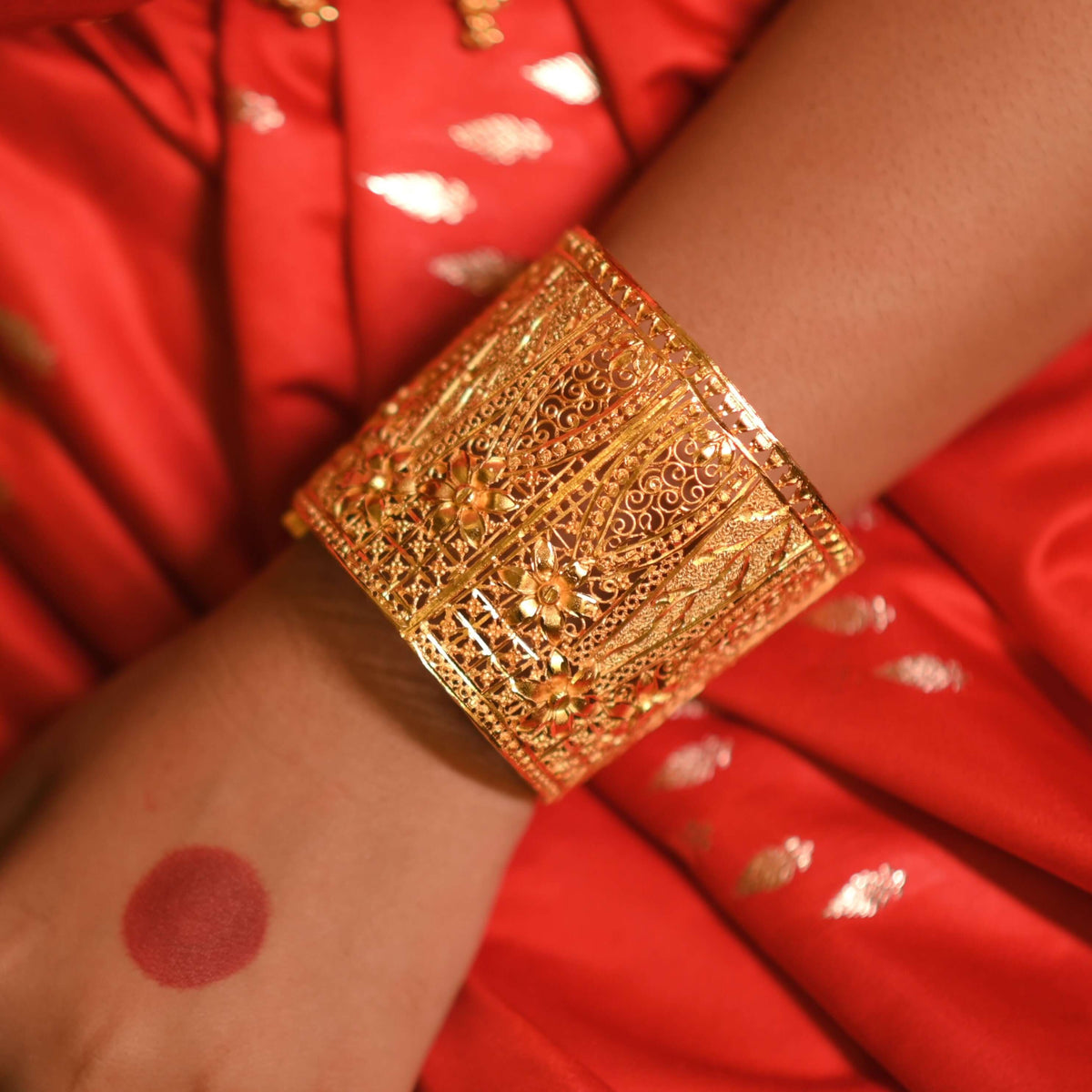 Glass Kharu Design Heavy Karigari Bridal Glass Chur- One Piece