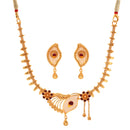 Jaal Leaf Filigree Small Necklace Set - BRISHNI