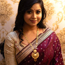 Kanbala Locket Leafy Chain Slick Sitahar Set - BRISHNI