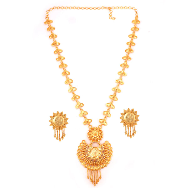 Kanbala Locket Leafy Chain Slick Sitahar Set - BRISHNI