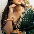 Komol Lata - Four Steps White Beaded Lahara Set - BRISHNI