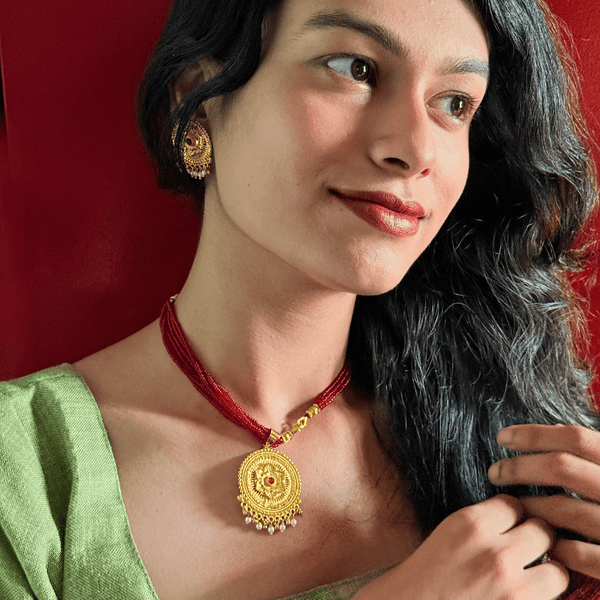 Kritika - Locket Set With Tassel - BRISHNI