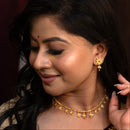 Leafy Sparkle Slick Necklace Set - BRISHNI