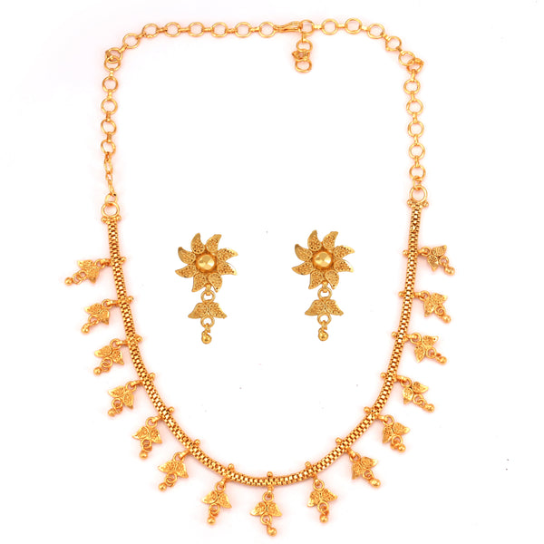 Leafy Sparkle Slick Necklace Set - BRISHNI