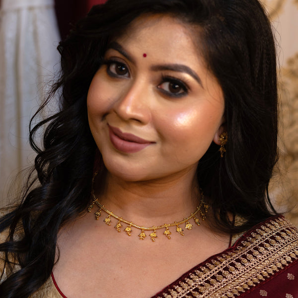 Leafy Sparkle Slick Necklace Set - BRISHNI