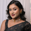 Mina Flower White Beaded Choker Set - BRISHNI