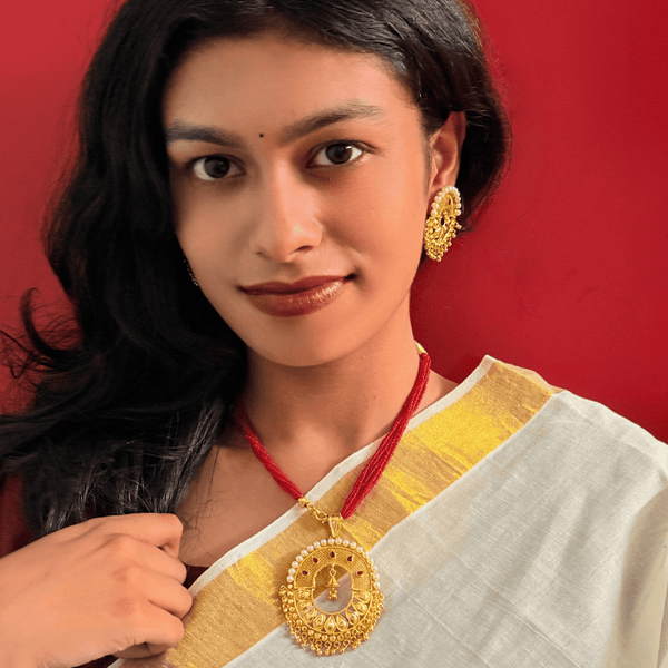 Mridula - Minakari Beaded Pendant Set - BRISHNI