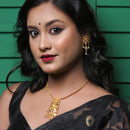 Rose Decorated Beaded Drop Necklace Set - BRISHNI