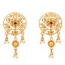 Rose Decorated Beaded Drop Necklace Set - BRISHNI