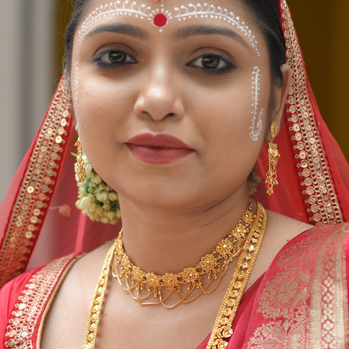 Sohini Flower Chain Choker Necklace Set