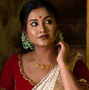 Swan Motif Single Layered Necklace Set - BRISHNI