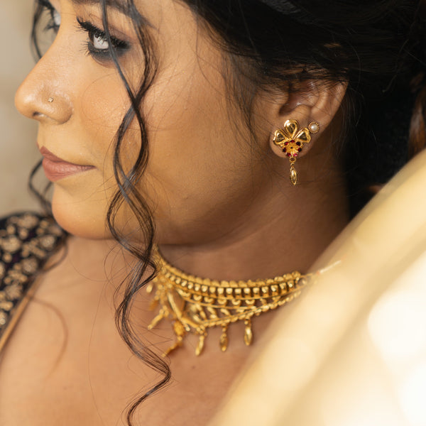 Three Petals Craft Crown Choker Set - BRISHNI