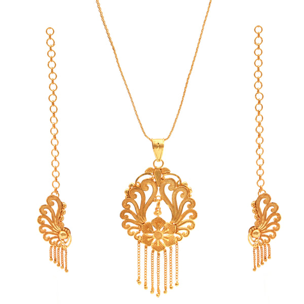 Tulip Embrace Locket Set With Chain (24 inch) - BRISHNI