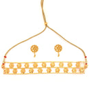 Two Liner Floral Sequence Choker Set - BRISHNI