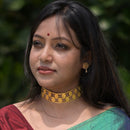 Two Liner Floral Sequence Choker Set - BRISHNI