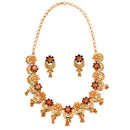 Flower Drop Minekari Necklace Set