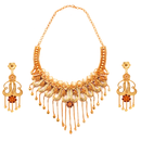 Bridal Floral Minekari Necklace Set | 24K Gold Plated Collection