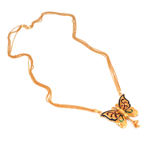 Butterfly Chain Long Necklace Set - BRISHNI