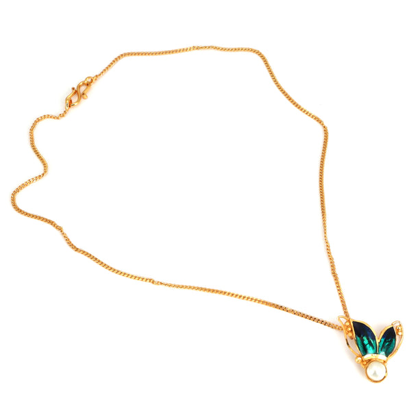 Butterfly Pendant Set With Chain - BRISHNI