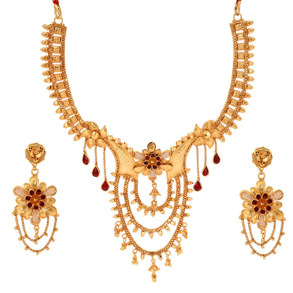 Chain Layered Bridal Necklace Set - BRISHNI