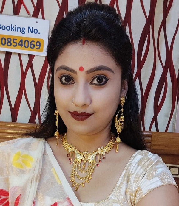 Chain Layered Bridal Necklace Set - BRISHNI