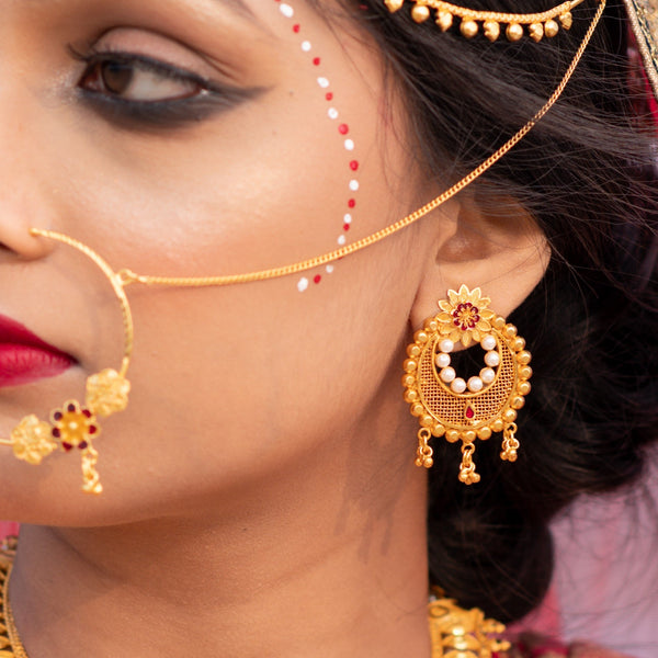 Chandbali White Beaded Sitahar Set - BRISHNI