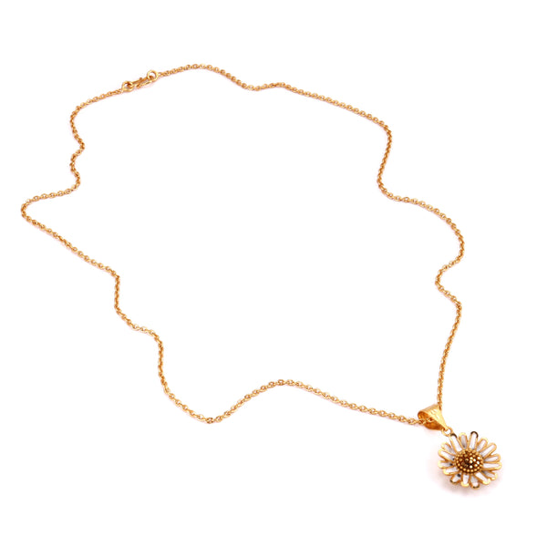 Daisy Flower Pendant Set With Chain - BRISHNI