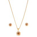 Daisy Flower Pendant Set With Chain - BRISHNI