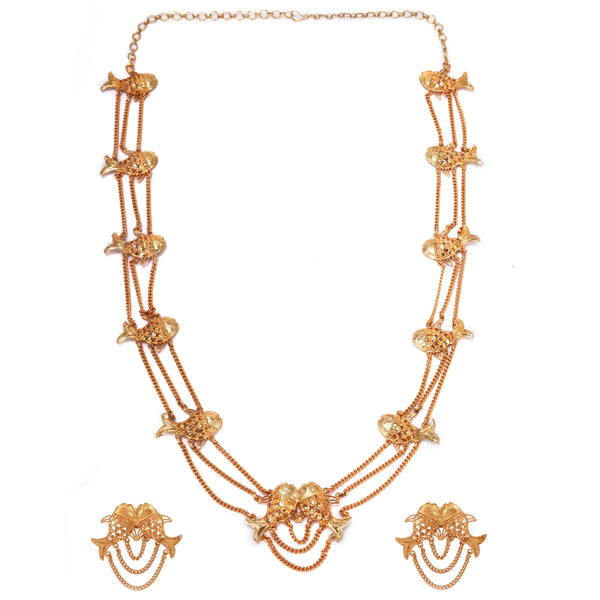 Fish Motif Lahara Necklace Set - BRISHNI