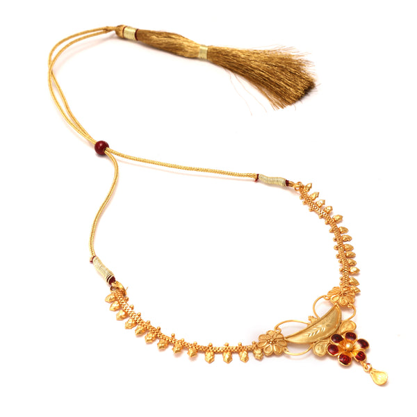 Floral Design Small Necklace Set - BRISHNI