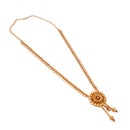 24K gold plated necklace from the Floral Pasha Slick Sitahar Set, featuring a traditional Bengali floral design.