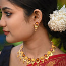 Flower Drop Minekari Necklace Set - BRISHNI