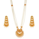 Half Chand Layered White Beaded Sitahar Set - BRISHNI