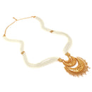 Half Chand Layered White Beaded Sitahar Set - BRISHNI