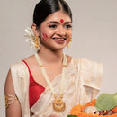 Half Chand Layered White Beaded Sitahar Set - BRISHNI